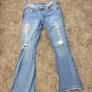 True Religion Woodstock Patchwork Flare Jeans 29